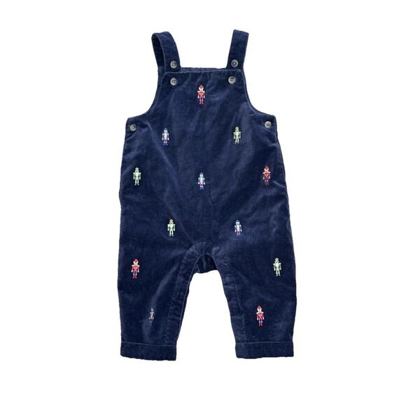 Janie and Jack Other - Janie & Jack Velvet Dog Nutcracker Baby 3 to 6 mos One Piece Overalls Navy Blue